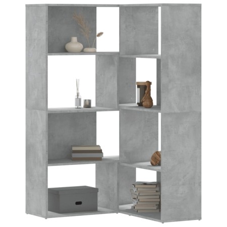 Eckregal 4 Ebenen Holz Grau Beton 85x85x140 cm von , Bücherregale und Regale - Ref: Foro24-3307813, Preis: 164,98 €, Rabatt: %