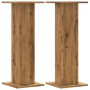 Soportes para plantas 2 uds madera roble artisian 30x30x80 cm de , Soportes para macetas - Ref: Foro24-3307872, Precio: 74,78...