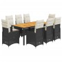 Garden table and chairs set 9 pieces with black PE rattan cushions by , Garden sets - Ref: Foro24-3276982, Price: 1,00 €, Dis...