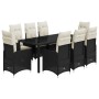 Garden table and chairs set, 9 pieces, with black PE rattan cushions. by , Garden sets - Ref: Foro24-3276994, Price: 1,00 €, ...