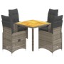 Gartentisch und Stühle 5-teilig und Kissen aus grauem Kunststoff-Rattan von , Gartensets - Ref: Foro24-3277020, Preis: 581,66...