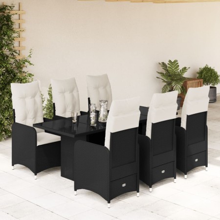 Set de mesa y sillas de jardín 7 pzas y cojines ratán PE negro de , Conjuntos de jardín - Ref: Foro24-3276996, Precio: 930,99...