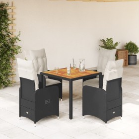 Garden table and 5-piece chair set with black synthetic rattan cushions. by , Garden sets - Ref: Foro24-3276977, Price: 646,7...