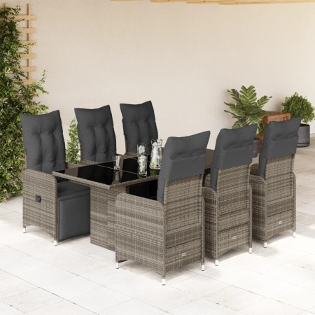 Gartentisch und Stühle 7-teilig mit grauen Polstern aus synthetischem Rattan von , Gartensets - Ref: Foro24-3277171, Preis: 1...