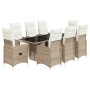 Garden table and chairs set, 9 pieces with brown PE rattan cushions. by , Garden sets - Ref: Foro24-3277216, Price: 1,00 €, D...