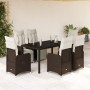 Garden table and chairs set, 7 pieces with brown PE rattan cushions. by , Garden sets - Ref: Foro24-3277190, Price: 965,35 €,...