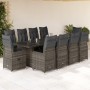 Gartentisch- und Stuhlset 11-teilig mit grauen PE-Rattan-Kissen. von , Gartensets - Ref: Foro24-3277296, Preis: 1,00 €, Rabat...