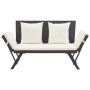 Garden bench with black synthetic rattan cushions 176 cm by , garden benches - Ref: Foro24-317181, Price: 189,55 €, Discount: %