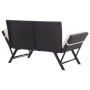 Garden bench with black synthetic rattan cushions 176 cm by , garden benches - Ref: Foro24-317181, Price: 189,55 €, Discount: %