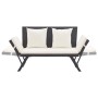 Garden bench with black synthetic rattan cushions 176 cm by , garden benches - Ref: Foro24-317181, Price: 189,55 €, Discount: %