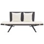 Garden bench with black synthetic rattan cushions 176 cm by , garden benches - Ref: Foro24-317181, Price: 189,55 €, Discount: %