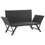 Garden bench with black synthetic rattan cushions 176 cm by , garden benches - Ref: Foro24-317181, Price: 189,55 €, Discount: %