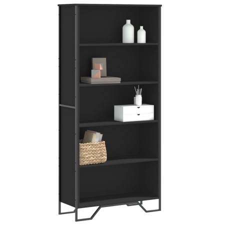 Engineered wood black shelf 80x31x169 cm by , Bookcases and shelves - Ref: Foro24-3295312, Price: 108,54 €, Discount: %