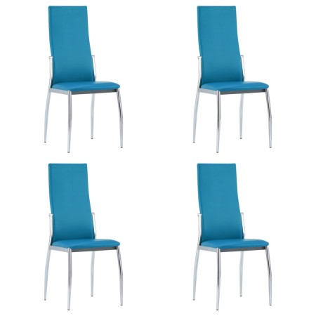 Sillas de comedor 4 unidades cuero sintético azul de , Sillas de comedor - Ref: Foro24-281886, Precio: 202,38 €, Descuento: %