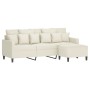 Dreisitzer-Sofa mit cremefarbenem Samt-Hocker, 180 cm. von , Sofas - Ref: Foro24-3201115, Preis: 352,57 €, Rabatt: %