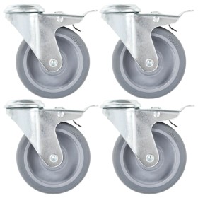 Swivel wheels with pin hole 8 units 100 mm by , Material handling - Ref: Foro24-277866, Price: 51,99 €, Discount: %