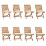 Faltbare Gartenstühle, 8 Stück Massivholz Teak mit Kissen. von , Gartenstühle - Ref: Foro24-3072863, Preis: 685,21 €, Rabatt: %