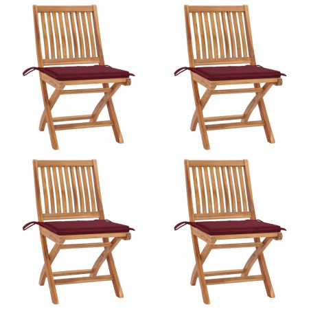 Faltbare Gartenstühle, 4 Stück Massivholz Teak mit Kissen. von , Gartenstühle - Ref: Foro24-3072816, Preis: 366,42 €, Rabatt: %