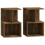 Bedside tables 2 units smoked oak plywood 35x35x55 cm by , Nightstands - Ref: Foro24-815184, Price: 73,08 €, Discount: %