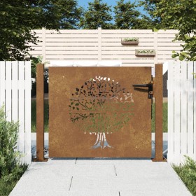 Corten steel garden gate with tree design 105x80 cm by , garden gates - Ref: Foro24-153214, Price: 149,94 €, Discount: %