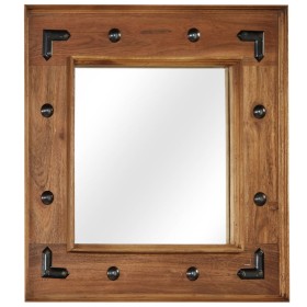 Espejo de madera maciza de acacia 50x50 cm de , Espejos - Ref: Foro24-246307, Precio: 55,99 €, Descuento: %