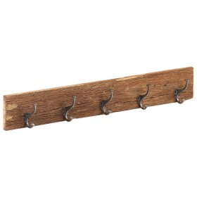 Entryway coat rack with 5 hooks made of recycled wood, 100x2.5x15 cm by , Hat and coat racks - Ref: Foro24-321950, Price: 32,...