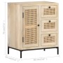 Solid mango wood and natural cane sideboard 60x35x70 cm by , Sideboards - Ref: Foro24-323508, Price: 298,85 €, Discount: %