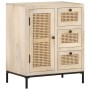 Solid mango wood and natural cane sideboard 60x35x70 cm by , Sideboards - Ref: Foro24-323508, Price: 298,85 €, Discount: %