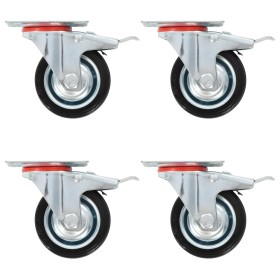 Swivel wheels with double brakes 4 units 75 mm by , Material handling - Ref: Foro24-143443, Price: 22,47 €, Discount: %