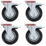 Swivel wheels with double brakes 4 units 200 mm by , Material handling - Ref: Foro24-143455, Price: 73,70 €, Discount: %