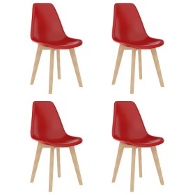 Sillas de comedor 4 unidades plástico rojo de , Sillas de comedor - Ref: Foro24-289120, Precio: 152,99 €, Descuento: %