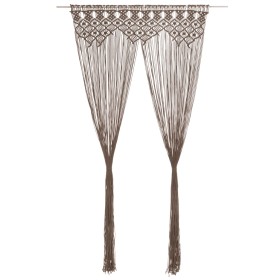 Macramé cotton curtain in gray taupe 140x240 cm by , Curtains and curtains - Ref: Foro24-323983, Price: 50,99 €, Discount: %