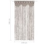 Cortina de macramé algodón gris taupé 140x240 cm de , Cortinas y visillos - Ref: Foro24-323983, Precio: 50,70 €, Descuento: %