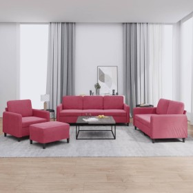 Set aus 4-teiligen Sofas roter roter Samt von , Sofas - Ref: Foro24-3201948, Preis: 727,99 €, Rabatt: %