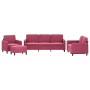 Set of 4 piece sofas red red velvet by , Sofas - Ref: Foro24-3201948, Price: 735,16 €, Discount: %