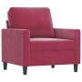 Set of 4 piece sofas red red velvet by , Sofas - Ref: Foro24-3201948, Price: 735,16 €, Discount: %