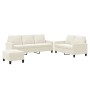 3-piece cream velvet sofa set with cushions by , Sofas - Ref: Foro24-3201534, Price: 588,37 €, Discount: %