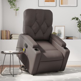 Brown synthetic leather foot massage recliner by , Armchairs - Ref: Foro24-3204781, Price: 300,14 €, Discount: %