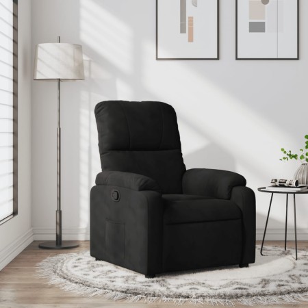 Sillón reclinable tela de microfibra negro de , Sillones - Ref: Foro24-373452, Precio: 201,84 €, Descuento: %