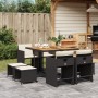 9-piece garden dining set with black synthetic rattan cushions by , Garden sets - Ref: Foro24-3211143, Price: 419,59 €, Disco...