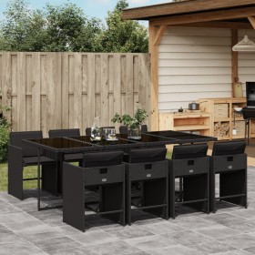 9-piece garden dining set with black synthetic rattan cushions by , Garden sets - Ref: Foro24-3211099, Price: 650,35 €, Disco...