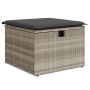 Garden stool with cushion synthetic rattan light gray 55x55x37cm by , Outdoor ottomans - Ref: Foro24-366180, Price: 65,10 €, ...