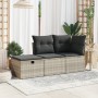 Garden stool with cushion synthetic rattan light gray 55x55x37cm by , Outdoor ottomans - Ref: Foro24-366180, Price: 65,10 €, ...