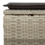 Garden stool with cushion synthetic rattan light gray 55x55x37cm by , Outdoor ottomans - Ref: Foro24-366180, Price: 65,10 €, ...