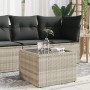 Garden table with light gray PE rattan surface glass top 55x55x37 cm by , Garden tables - Ref: Foro24-366182, Price: 61,99 €,...