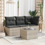 Mesa jardín superficie vidrio ratán PE gris claro 55x55x37 cm de , Mesas de jardín - Ref: Foro24-366182, Precio: 61,99 €, Des...