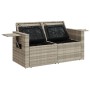 Gartensofa mit Kissen, 2-Sitzer, aus hellem grauem Kunststoffrattan. von , Outdoor-Sofas - Ref: Foro24-366196, Preis: 178,15 ...