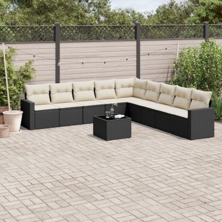 Set de sofás de jardín 10 pzas cojines ratán sintético negro de , Sofás modulares de exterior - Ref: Foro24-3251433, Precio: ...