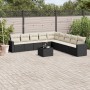 Gartensofa-Set, 10-teilig, mit schwarzen Kissen und synthetischem Rattan. von , Modulare Sofas für den Außenbereich - Ref: Fo...