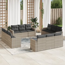 Garden sofa set 12 pieces and gray synthetic rattan cushions by , Garden sets - Ref: Foro24-3218762, Price: 890,98 €, Discoun...